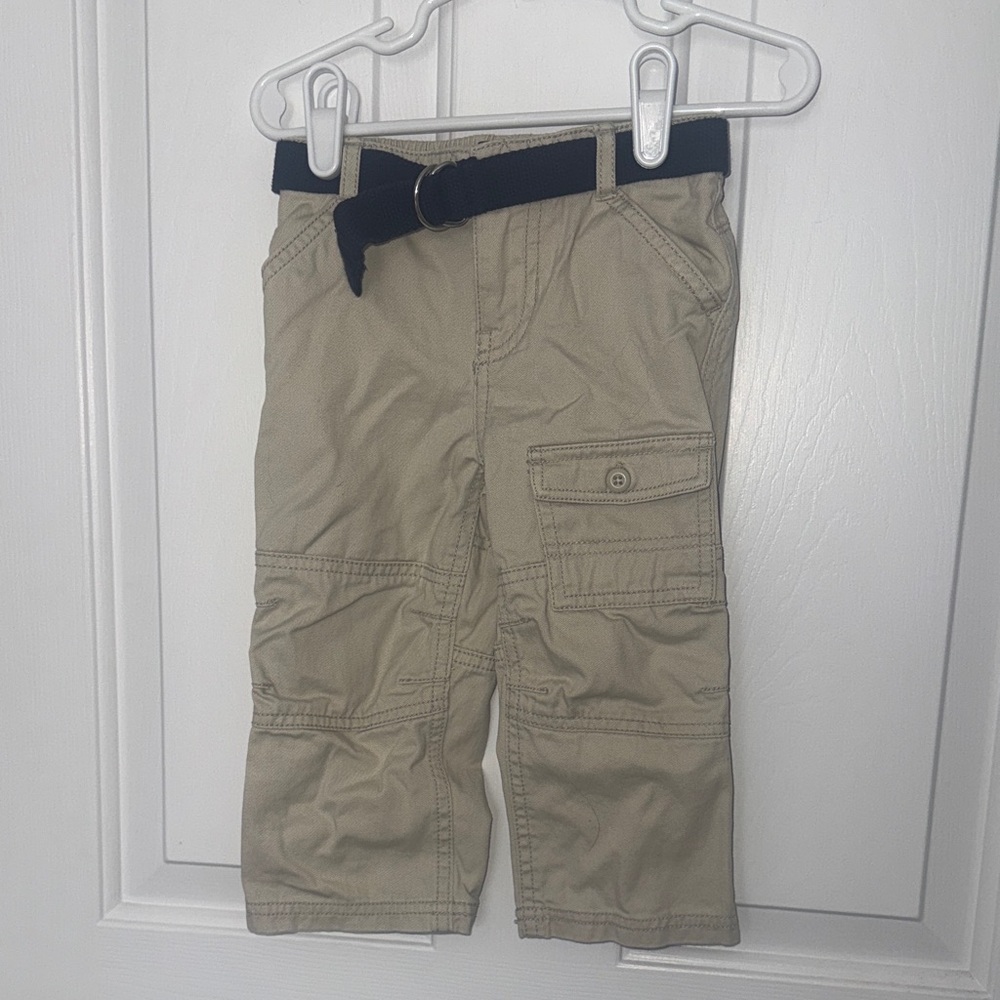 Polo by Ralph Lauren Tan Cargo Pants with Navy Belt
